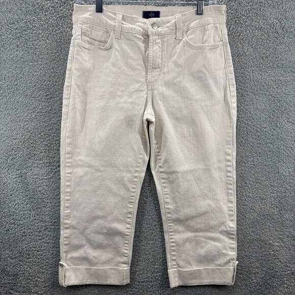 NYDJ Denim - NYDJ Women's White Ankle Jeans Size 6 Life Tuck Technology Stretch Denim
